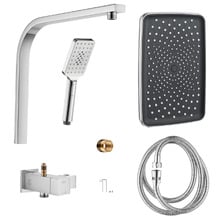 Ottimo 300mm Chrome Short Twin Shower & Lever Tap Set